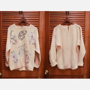 Vintage 1990s Sweater, Shenanigans Sweater, Vintage Paisley, 90s Knit Sweater M